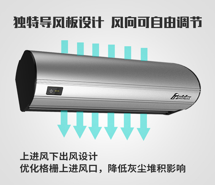 獨(dú)特導(dǎo)風(fēng)板設(shè)備，風(fēng)向可自由調(diào)節(jié)